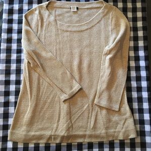 Gold J Crew Boat Neck Sweater